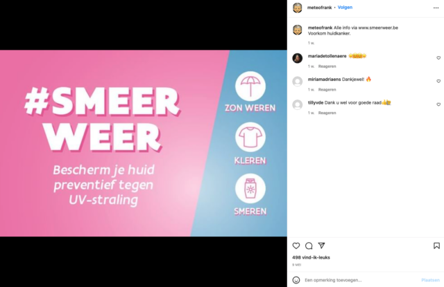 Instagram Frank Deboosere 9 05 2022